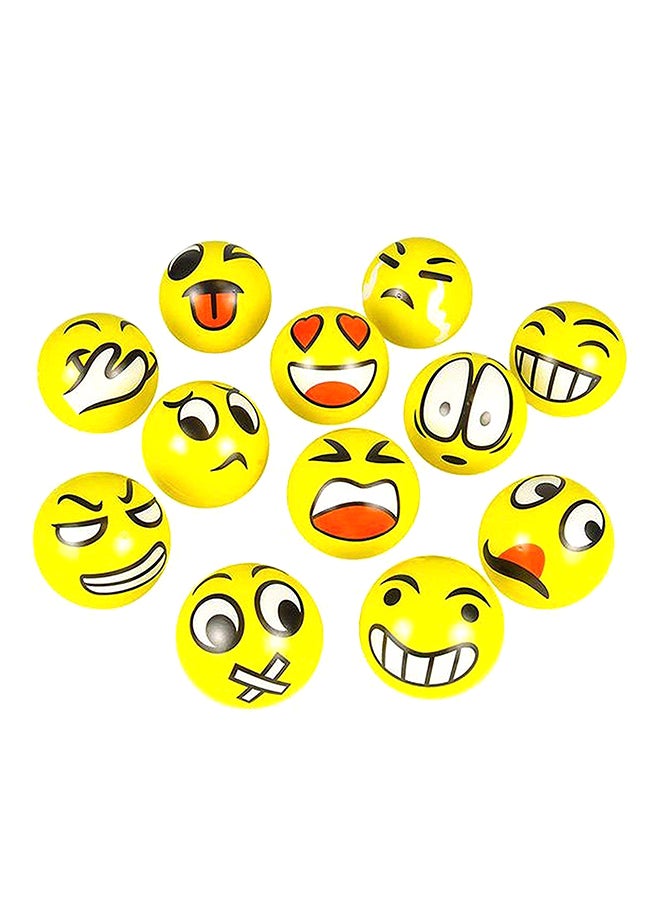 12-Piece Fum Emoji Face Squeeze Ball Set