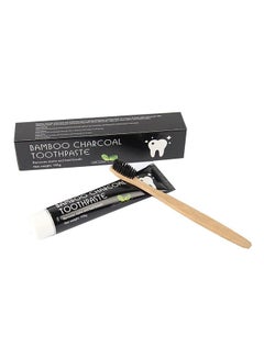 Bamboo charcoal Mint Flavor Bamboo Charcoal Toothpaste With Toothbrush Black/Beige 105grams  - Image 1