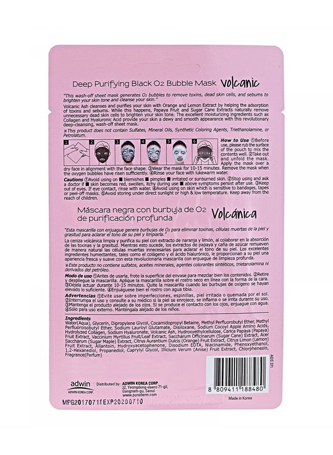 Purederm - Deep Purifying Black O2 Bubble Mask 20grams - Image 1