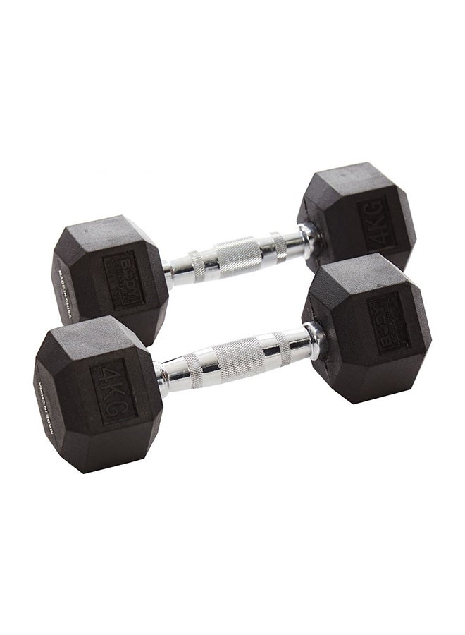 BODY SCULPTURE 2-Piece Hex Rubber Dumbbell 2x4 kg 4kg  - Image 1