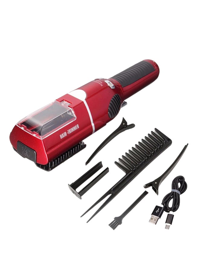 Generic Cordless Split End Hair Trimmer Set Red/Black 