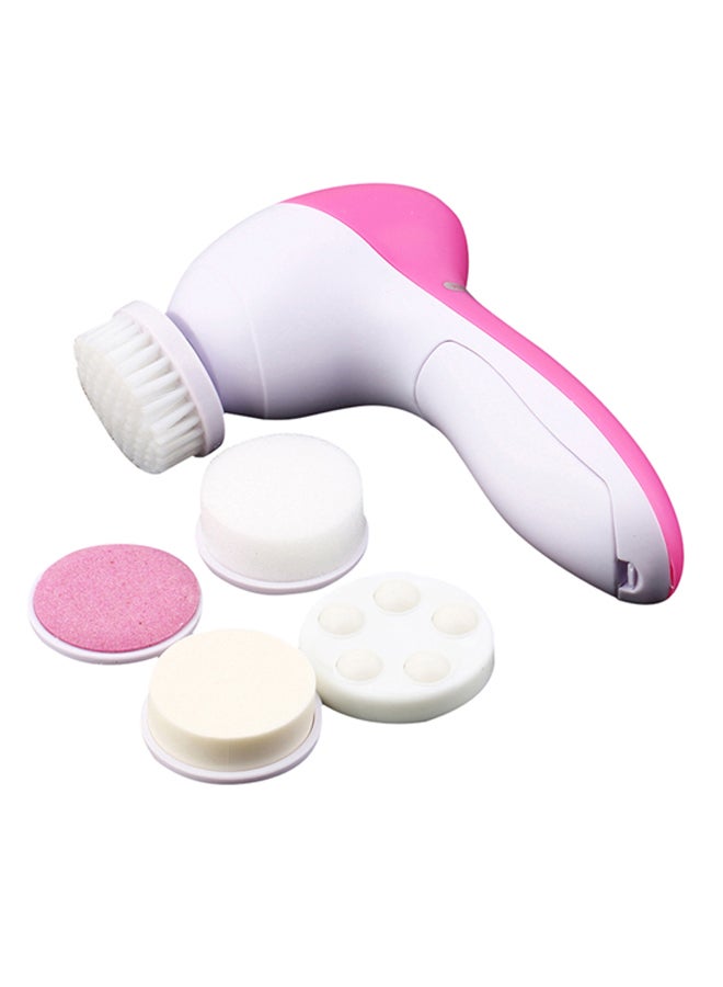 5-In-1 Electric Facial Cleansing Device Pink/White - Image 1