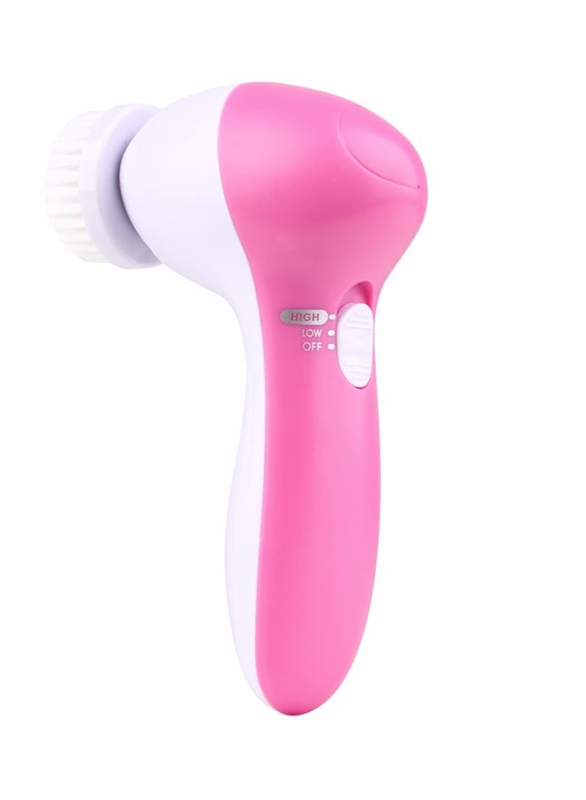5-In-1 Electric Facial Cleansing Device Pink/White - Image 2