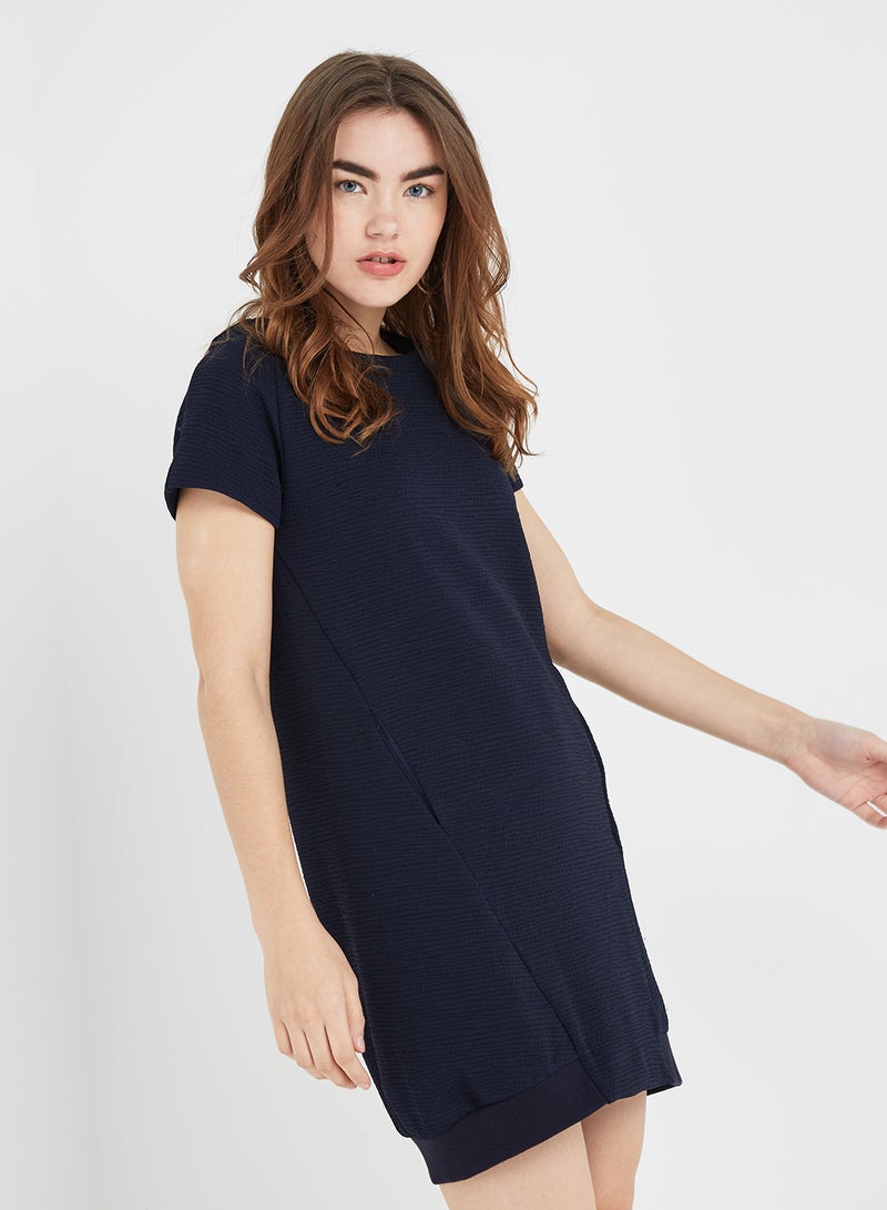 Iconic Rib Hem Shift Dress Medium Blue - Image 1