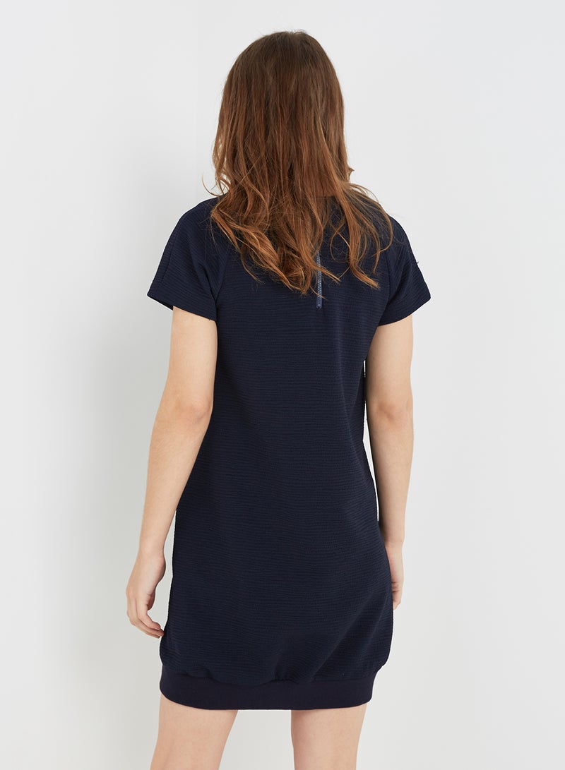Iconic Rib Hem Shift Dress Medium Blue - Image 2