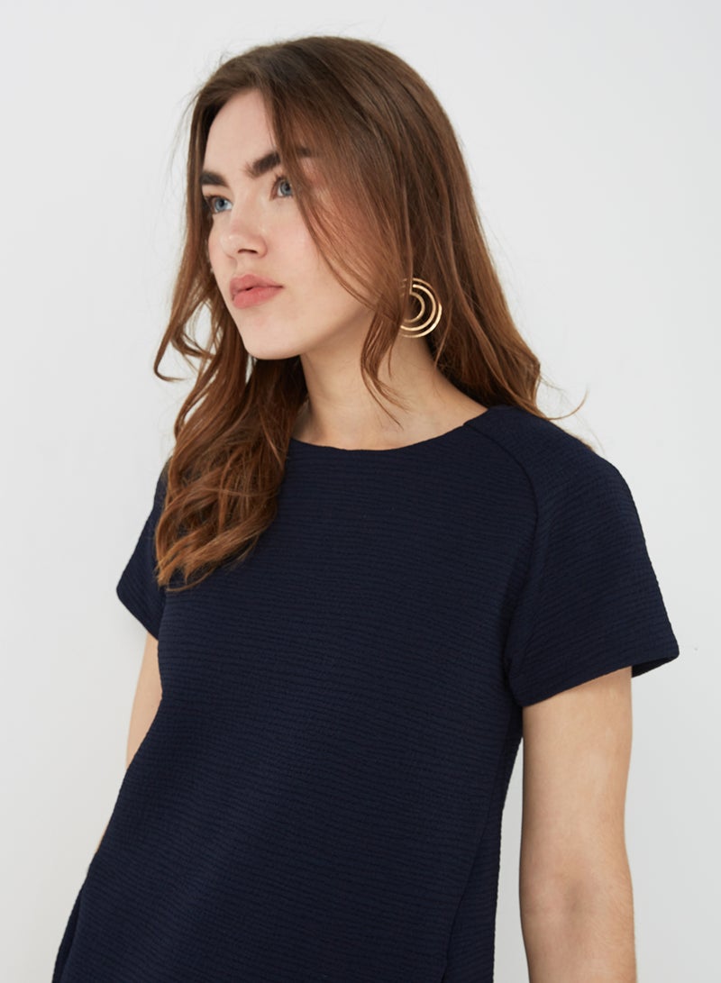 Iconic Rib Hem Shift Dress Medium Blue - Image 4