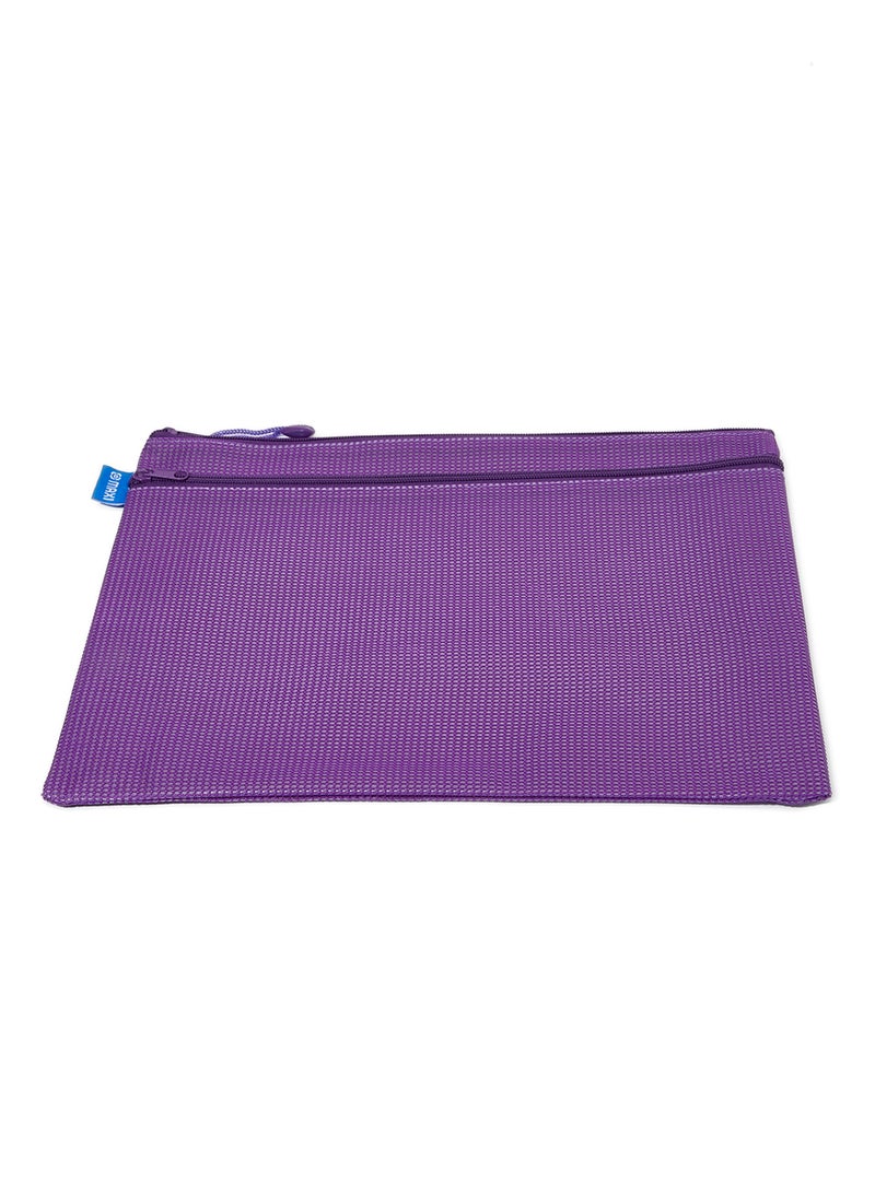 Maxi Zipper Document Bag Purple  - Image 1