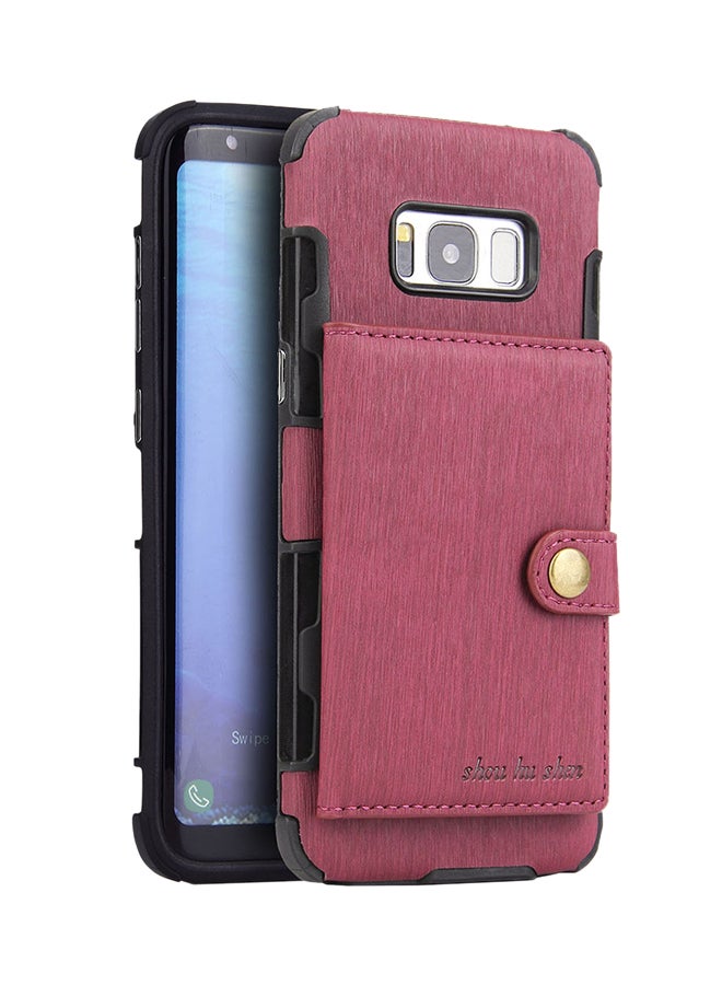 Generic - Protective Wallet Case Cover For Samsung Galaxy S8 Wine Red - Image 1