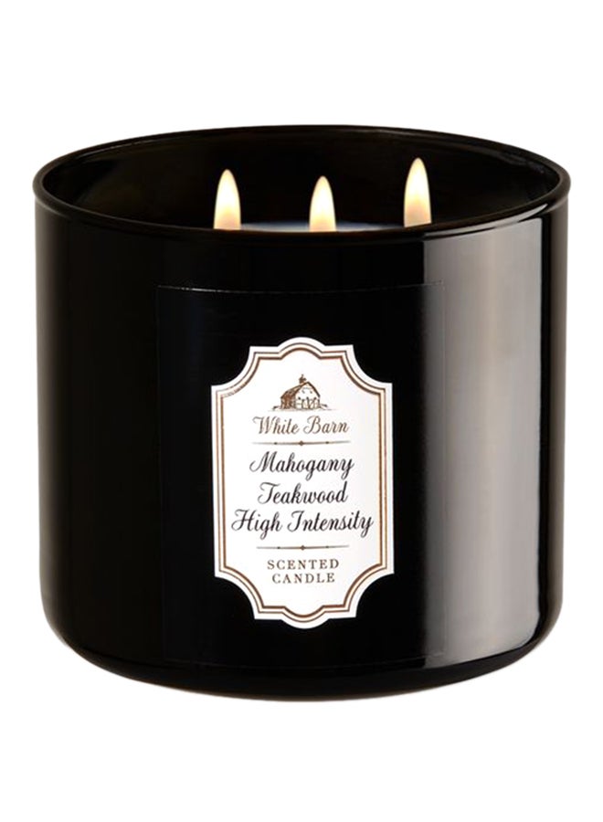 Bath & Body Works - 3-Wick Scented Candle - Mahogany Teak-wood High Intensity Black 411grams - Image 1