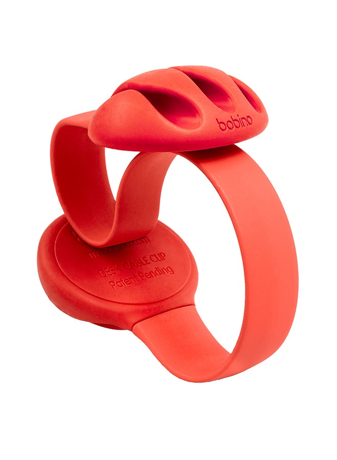 bobino Desk Cable Clip Organiser Red - Image 1