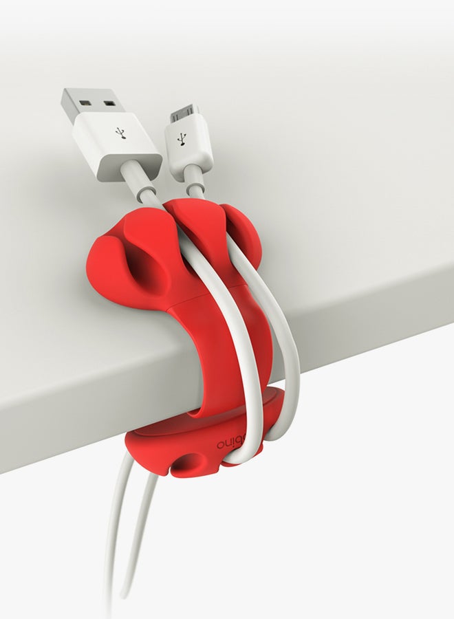 bobino Desk Cable Clip Organiser Red - Image 2