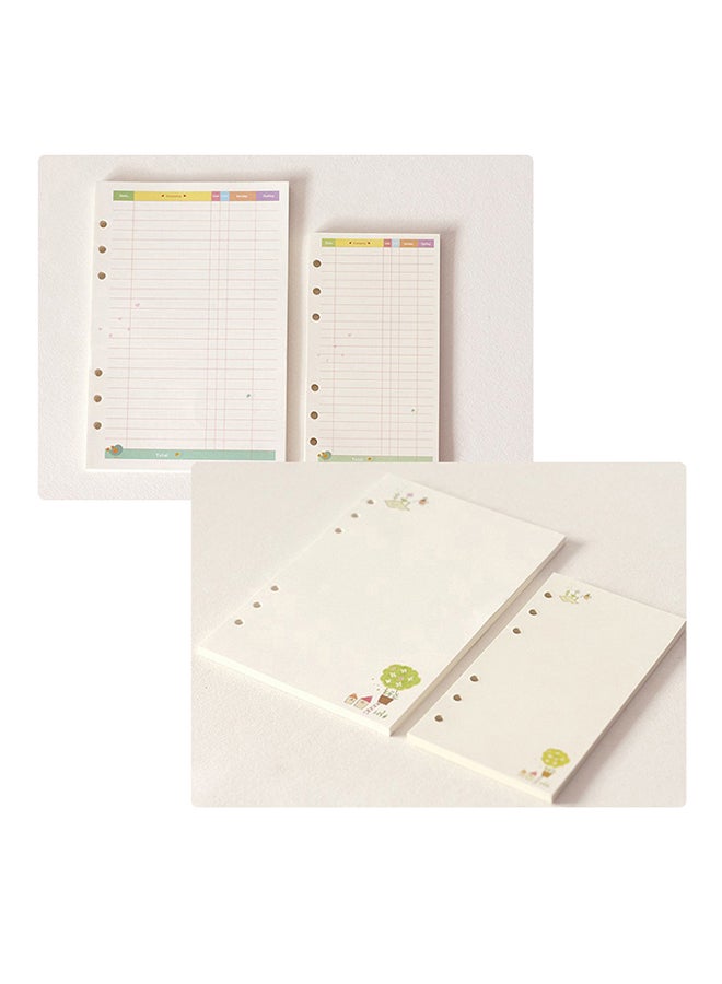 45-Piece Loose Leaf Spiral Bind Planner Refill Sheets Multicolour