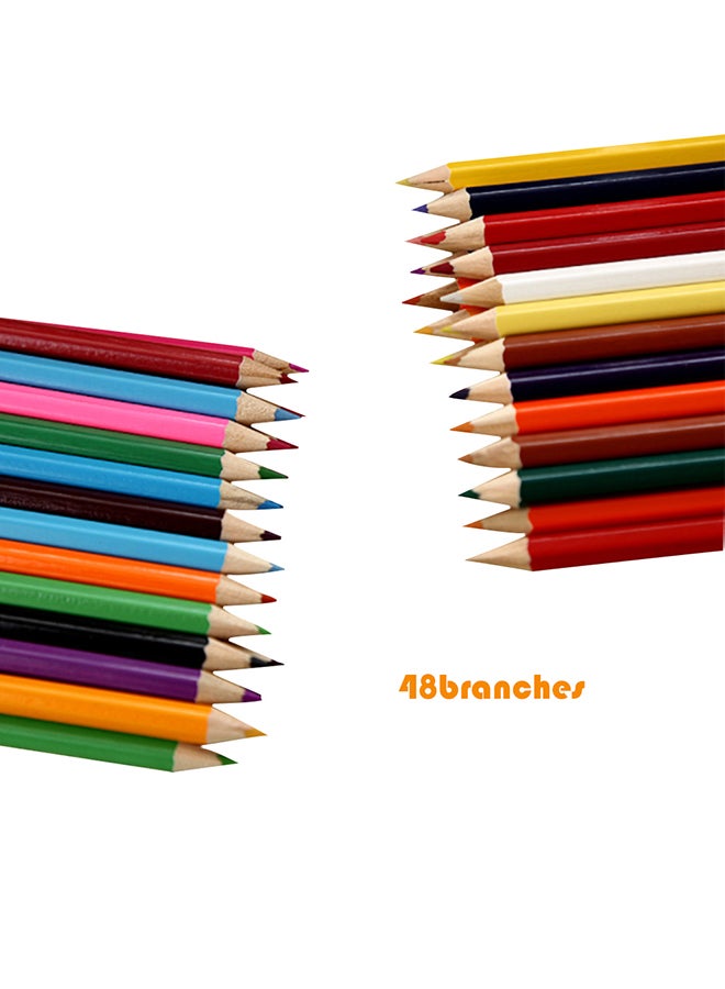 Enotepad 48-Colour Professional Oil Color Wooden Drawing Pencils Multicolour - Image 1