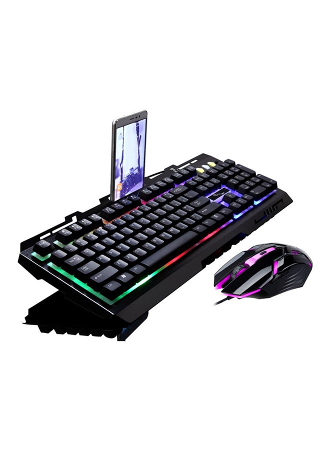 لوحة مفاتيح سلكية للألعاب بإضاءة LED خلفية مع ماوس - Image 1