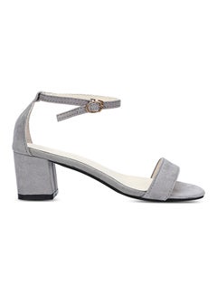 Generic Open Toe Ankle Strap Buckle Heels Grey  - Image 1