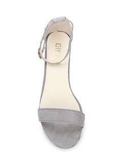 Generic Open Toe Ankle Strap Buckle Heels Grey  - Image 4