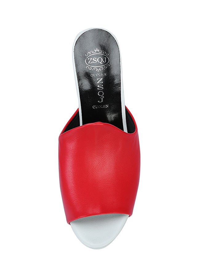 Peep-toe Platform High Heels Red  - Image 2