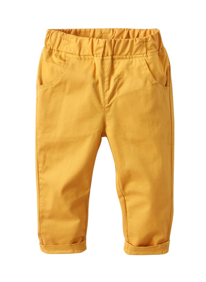 Sharpdo - Pocket Detailed Casual Pants Yellow - Image 1