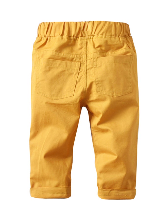 Sharpdo - Pocket Detailed Casual Pants Yellow - Image 1
