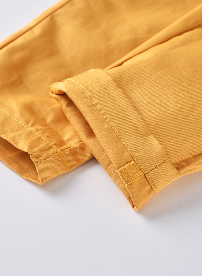 Sharpdo - Pocket Detailed Casual Pants Yellow - Image 1