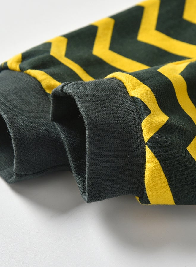 شاربدو طقم ملابس نوم مكون من قطعتين أبيض/رمادي/أصفر - Image 2