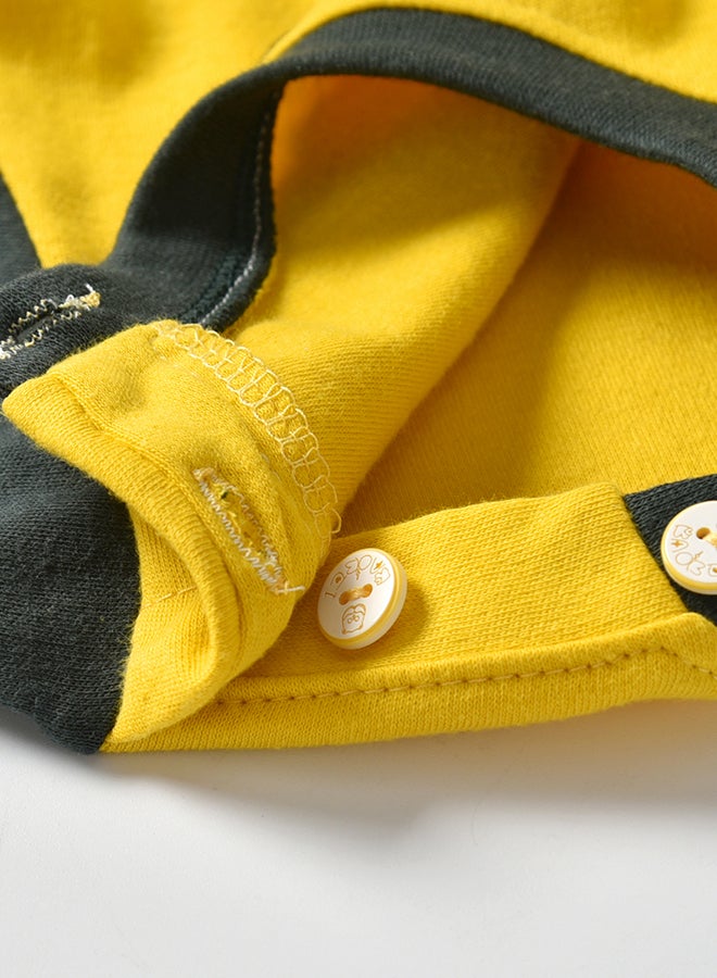 شاربدو طقم ملابس نوم مكون من قطعتين أبيض/رمادي/أصفر - Image 4