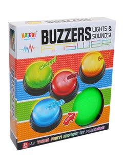 kaichi 4-Piece Lights And Sounds Answer Buzzers Green/Red/Yellow  - Image 1