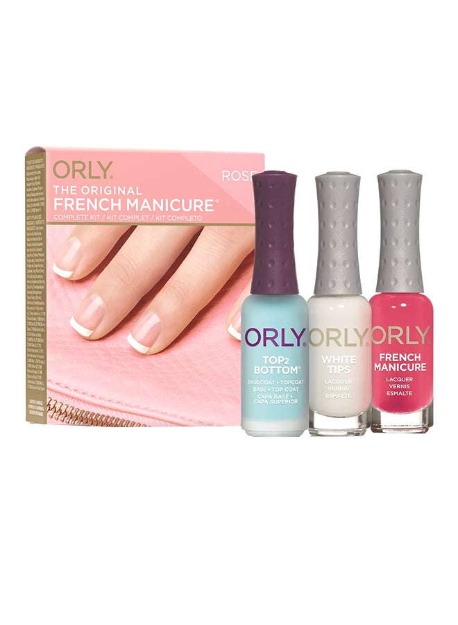 3-Piece French Manicure Kit Sky Blue/White Tips/Bare Rose