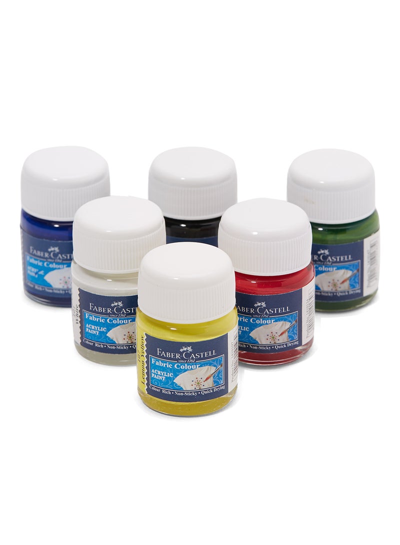 FABER-CASTELL - Faber-Castell Fabric Color Classic 10 ml 6 color 1410501 Multicolour - Image 1