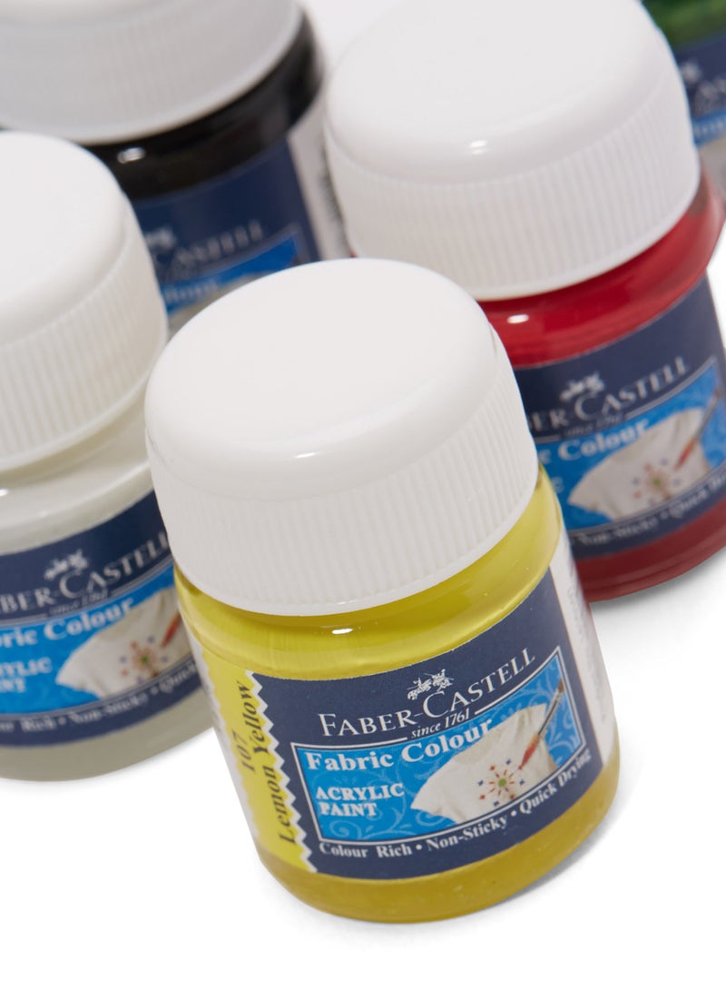 FABER-CASTELL - Faber-Castell Fabric Color Classic 10 ml 6 color 1410501 Multicolour - Image 1