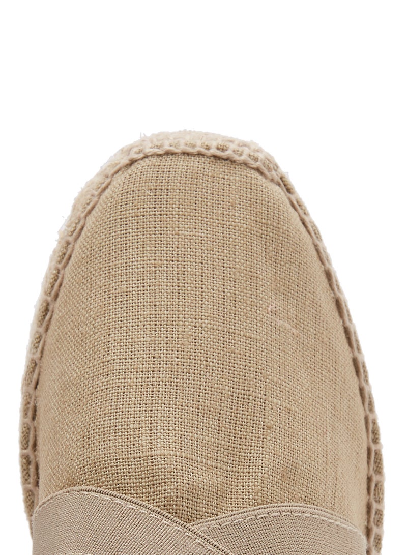 Toni Pons - Ter Linen Elastic Strap Wedge Espadrille Beige (Stone) - Image 1
