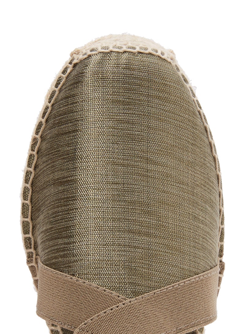 Vic Metallic Elastic Strap Wedge Espadrille Brownish-grey (Taupe)