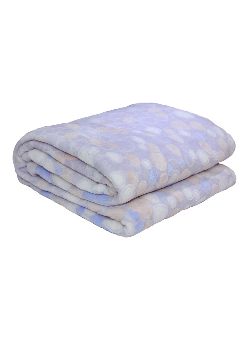 Flannel Bed Blanket flannel Purple/Beige/White 140x200cm