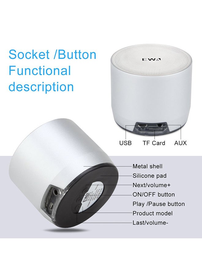 Portable Wireless Speaker With Passive Subwoofer Silver - Image 5