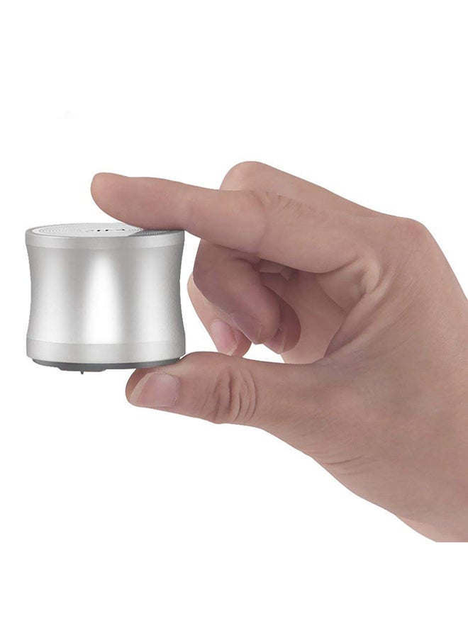 Mini Wireless Bluetooth Bass Speaker Silver - Image 1