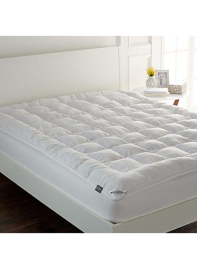 REGAL IN HOUSE - One Layer Microfiber Mattress Topper 8 cm With Rubber Frame Microfiber White 200x140cm - Image 1