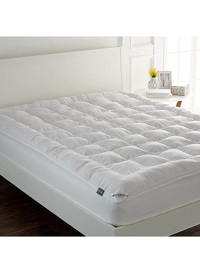 One Layer Microfiber Mattress Topper 8 cm With Rubber Frame Microfiber White 200x120cm 