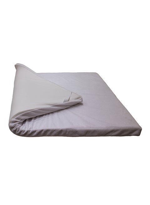 Foam Mattress Topper With Protector Layer Cotton Blend Grey 200x140x6cm
