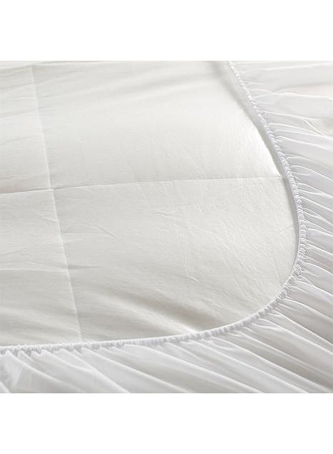 REGAL IN HOUSE - Lux Mattress Topper 10 cm Microfiber Filing With Rubber Corner Edges Cotton White 200x180cm - Image 1
