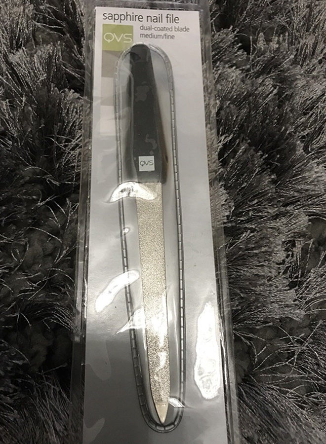 QVS Dual-Coated Sapphire Nail File Silver/Black  - Image 3