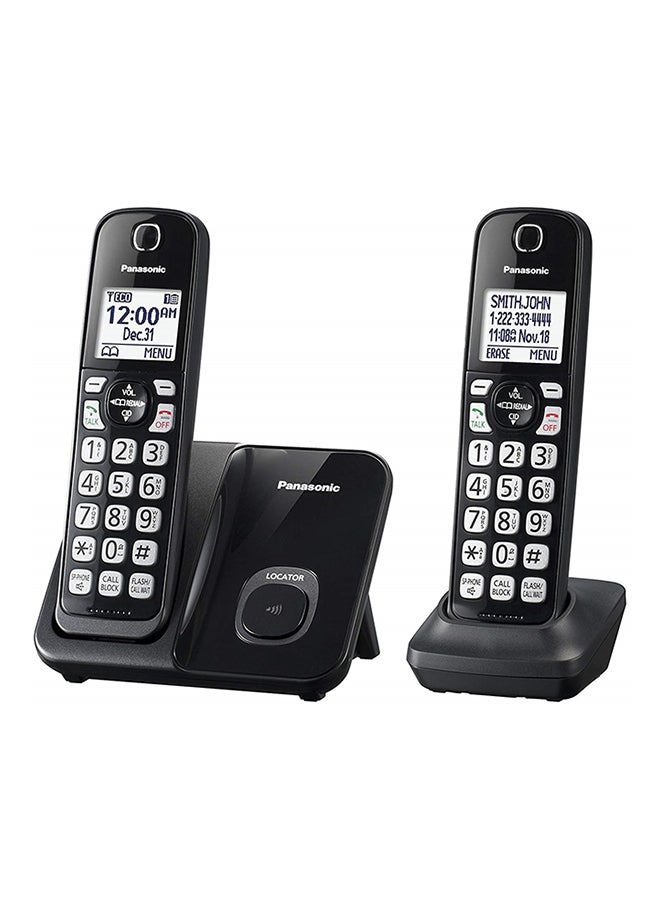 KX-TGD512B Cordless Phone With 2 Handsets Black