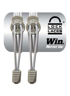 LOCK LACES No Tie Elastic Shoelaces Cool Grey 