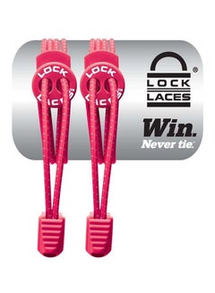 LOCK LACES No Tie Elastic Shoelaces Hot Pink  - Image 1
