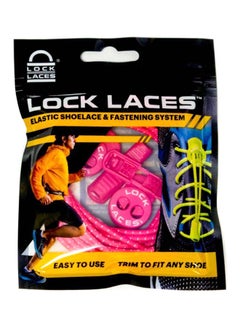 LOCK LACES No Tie Elastic Shoelaces Hot Pink  - Image 3