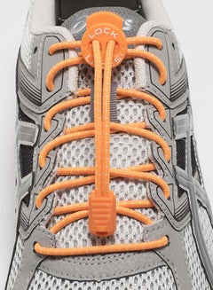 LOCK LACES No Tie Elastic Shoelaces Orange  - Image 2