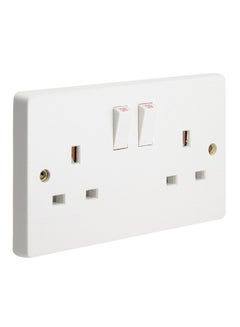 Double Switch Wall Socket White 10centimeter