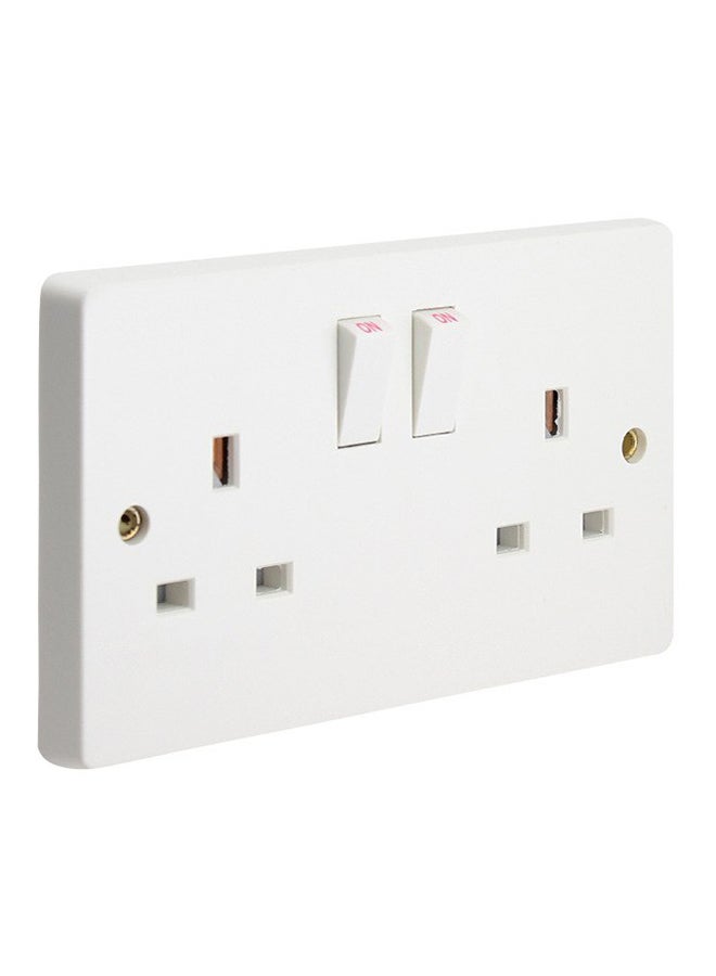 Generic - Double Switch Wall Socket White 10centimeter - Image 1