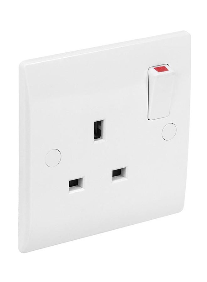 LED Single Switch Socket White 7cm 