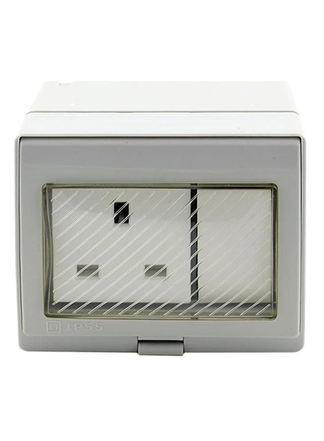 Waterproof Switch Socket Silver/White 7cm