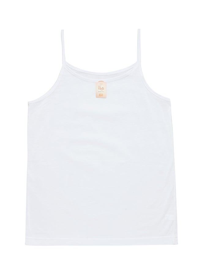 BYC Round Neck Cotton Vest White  - Image 1